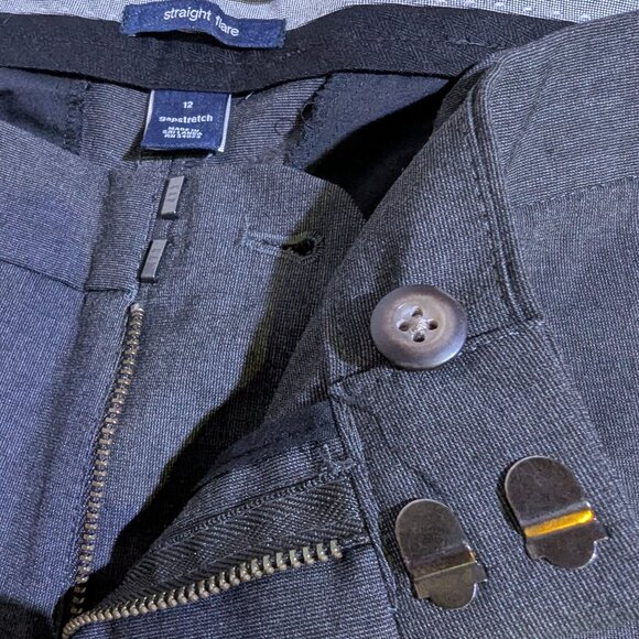 Women's Gap Grey Straight Flare Dress Pants - Size 12 - Picture 4 of 8